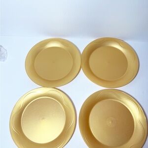 NEW! OPEN HOUSE ROUND DESSERT PLATES -Gold